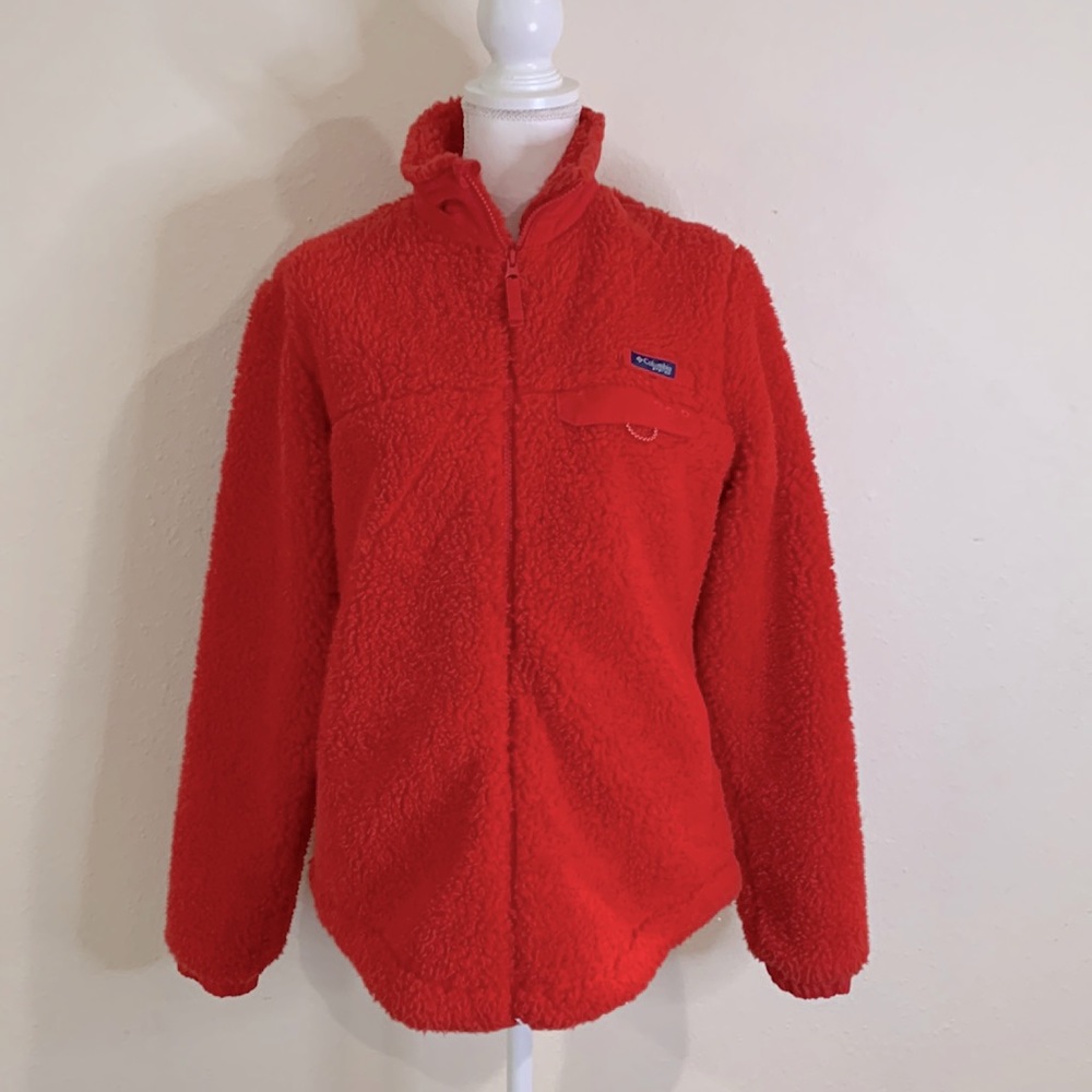 Columbia PFG red fleece zip up jacket size M
